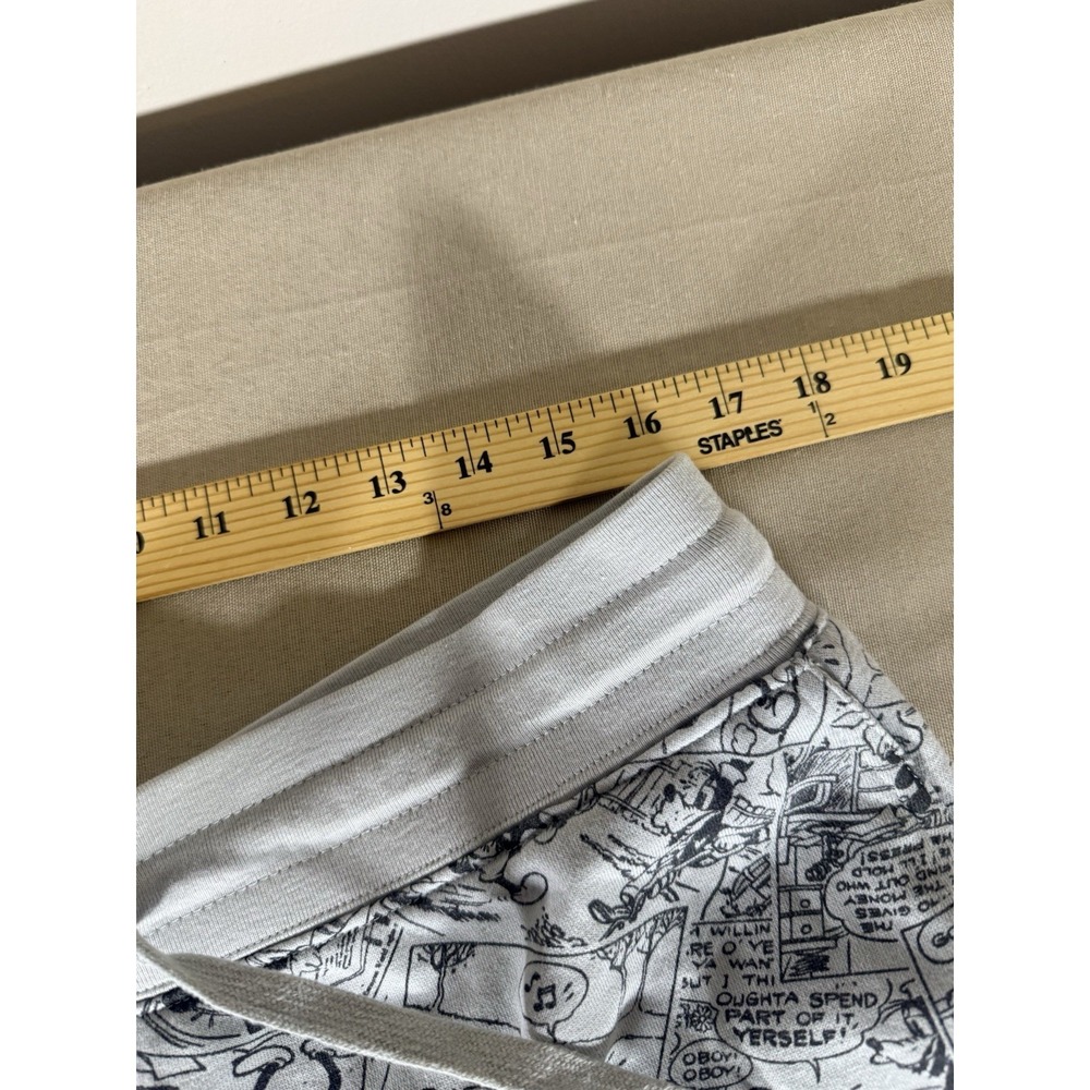 Disney Shorts Adult Large Grey Mickey Text All Over Print Drawstring Relax Mens - Picture 7 of 12